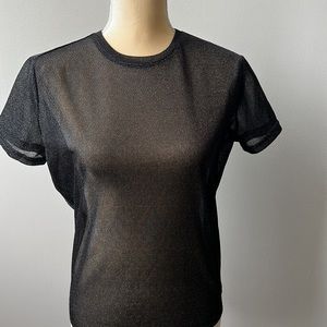 Sheer Olivaceous Bodysuit Top Black Shimmer Sheer Get Glam Tonight Size Medium